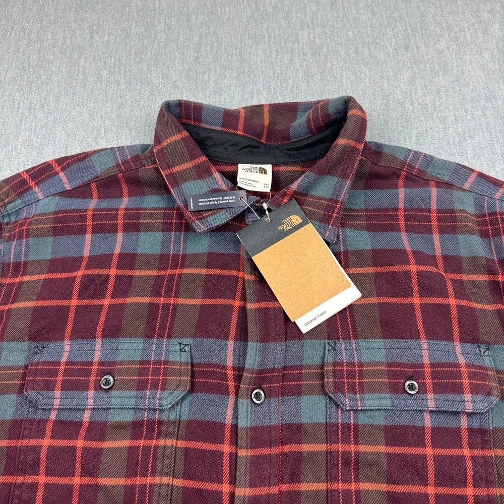 The North Face Shirt Mens 2XL‎ XXL Red Plaid Arroyo Flannel Organic Cotton NWT